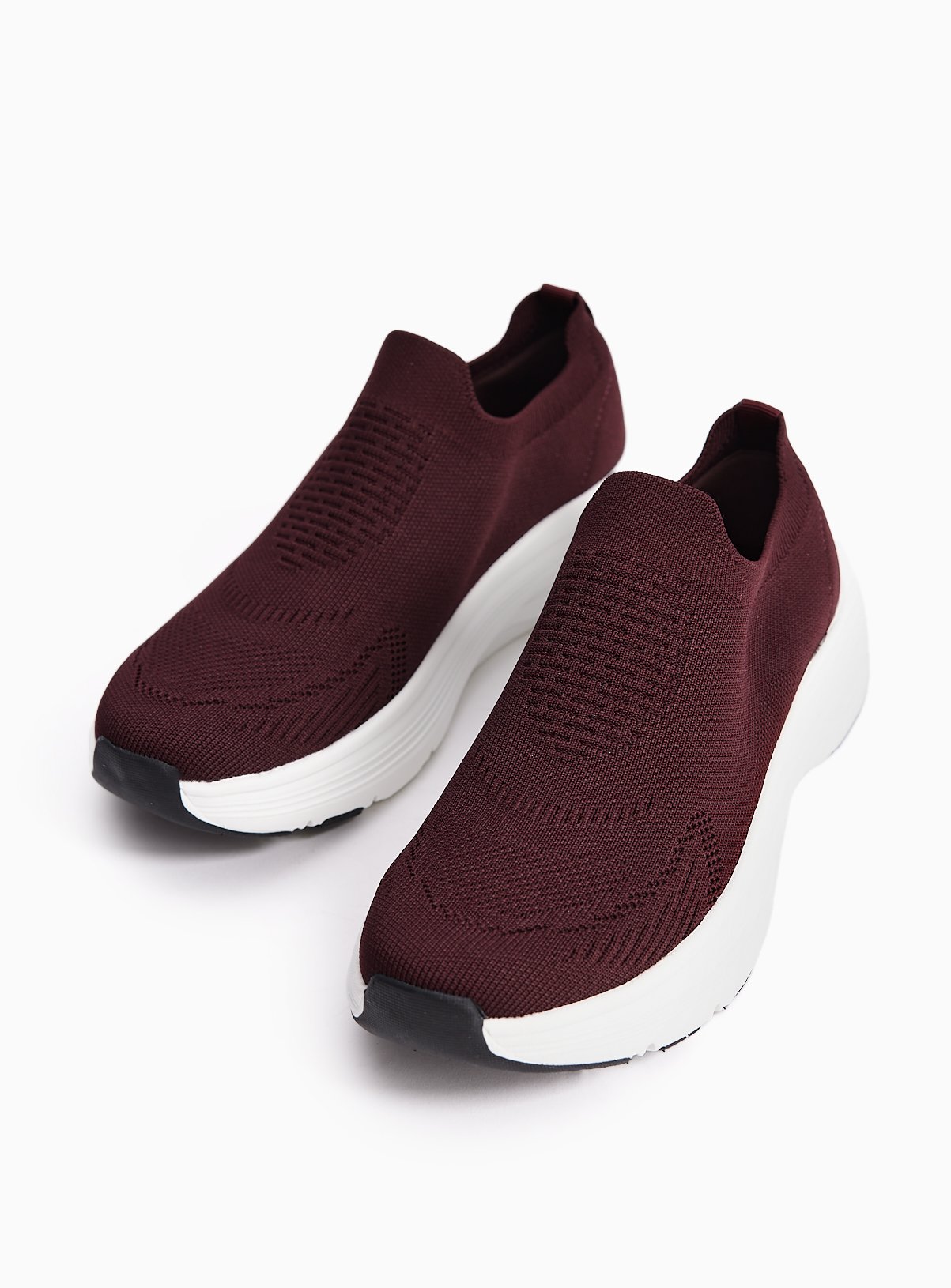 Burgundy Knitted Active Trainers 6 - Image 3 thumbnail